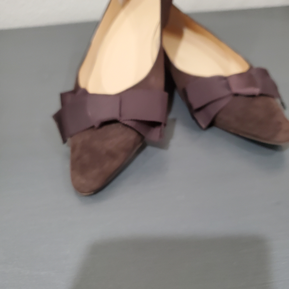 Elegant Brown Bow Flats